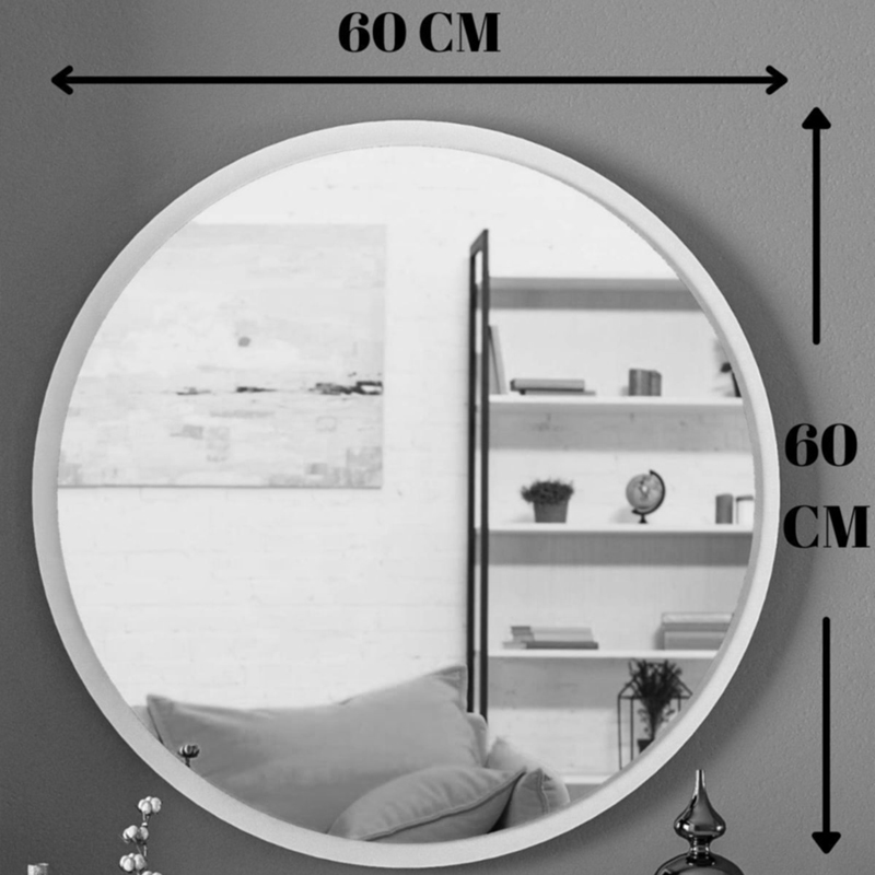 Καθρέπτης Rodro pakoworld μελαμίνη σε λευκή απόχρωση 62x6x62εκ 4