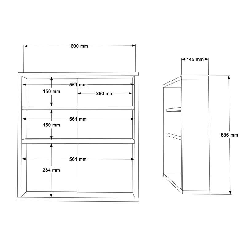 Ντουλάπι μπάνιου Bagno με καθρέπτη pakoworld oak 60x14.5x63.6εκ 4