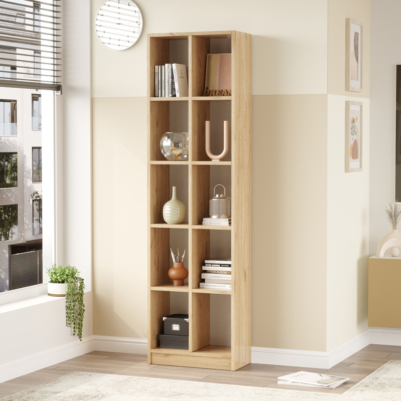 Βιβλιοθήκη Oteca 10θέσεων pakoworld oak 51.1x25.4x180εκ 1