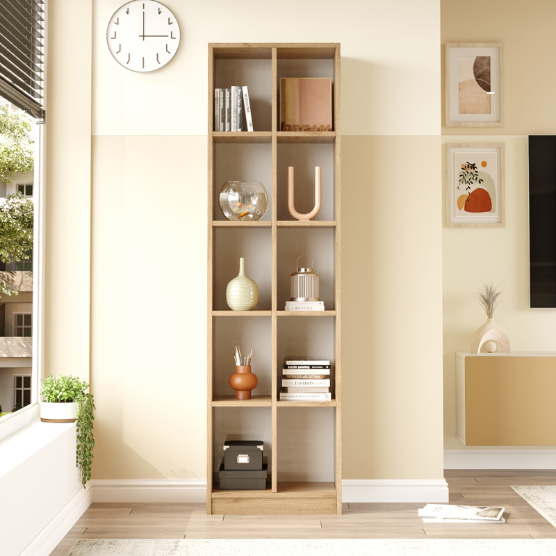 Βιβλιοθήκη Oteca 10θέσεων pakoworld oak 51.1x25.4x180εκ 3