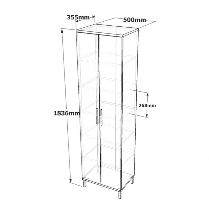 Στήλη Cambi pakoworld σε καφέ-ανθρακί απόχρωση 50x35.5x183.6εκ 5