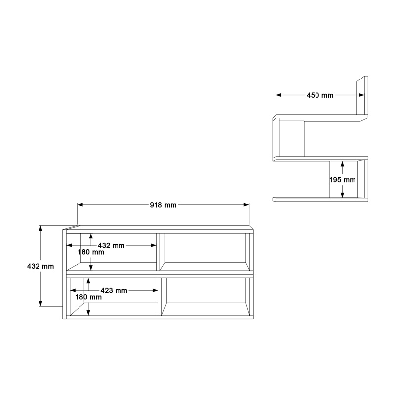 Σύνθετο σαλονιού Kakomo pakoworld σε λευκή-φυσική απόχρωση 170x29.5x43εκ 6