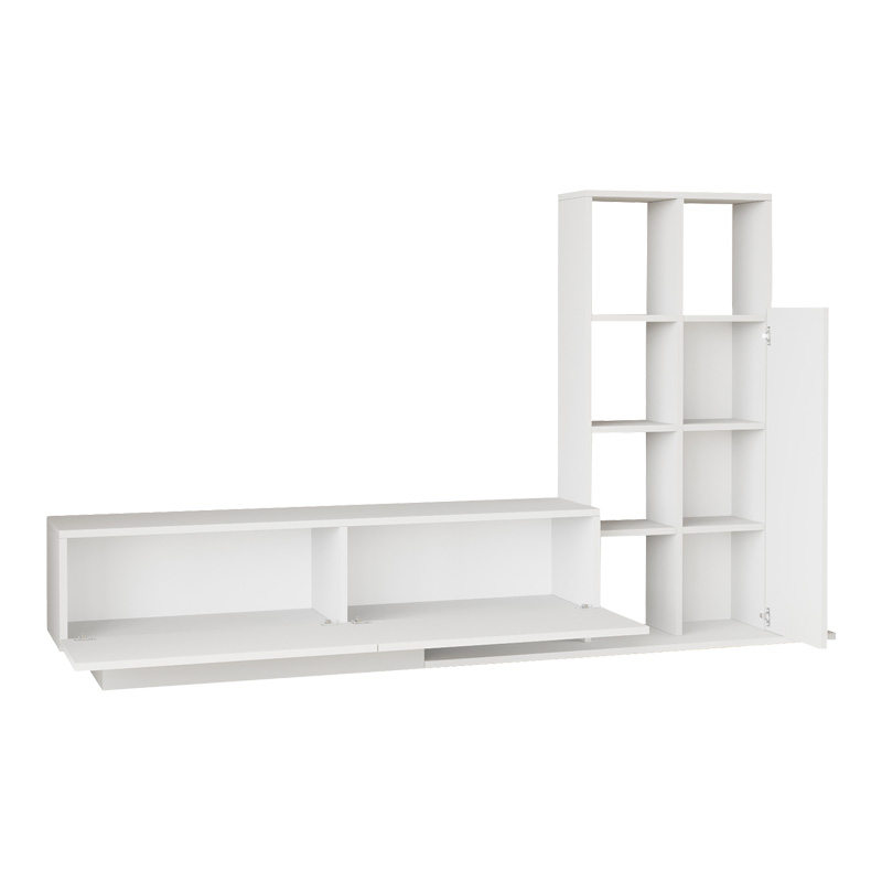 Σύνθετο σαλονιού Damon pakoworld σε λευκή απόχρωση 211.2x29.5x123.6εκ 4