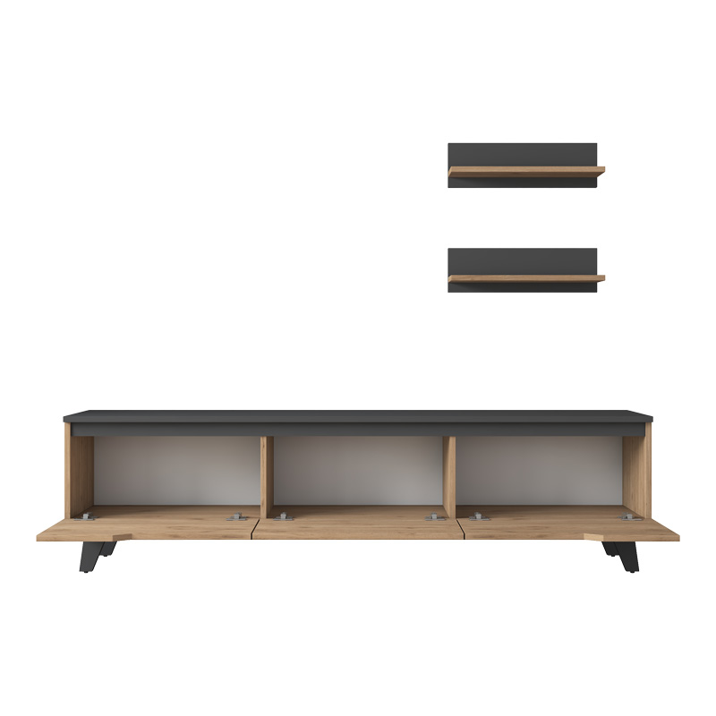 Σύνθετο σαλονιού Kasia pakoworld oak-ανθρακί 180x35x48,5εκ 5