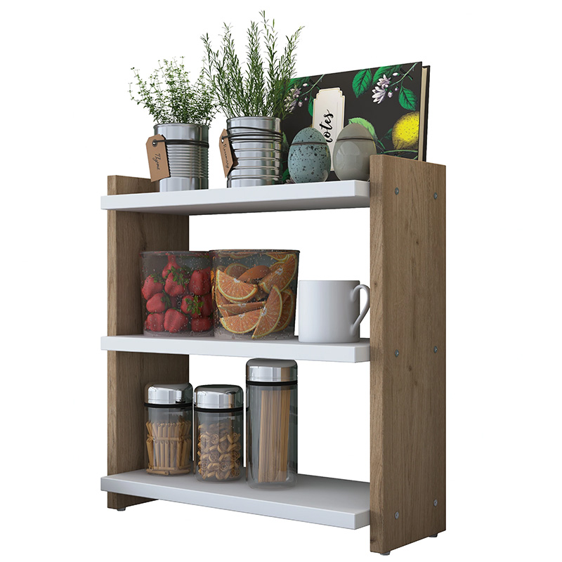 Ραφιέρα Anthia pakoworld καρυδί-λευκό 43.5x15x45εκ 1