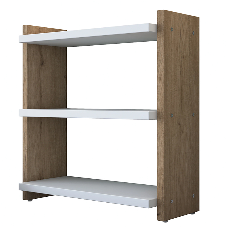 Ραφιέρα Anthia pakoworld καρυδί-λευκό 43.5x15x45εκ 4