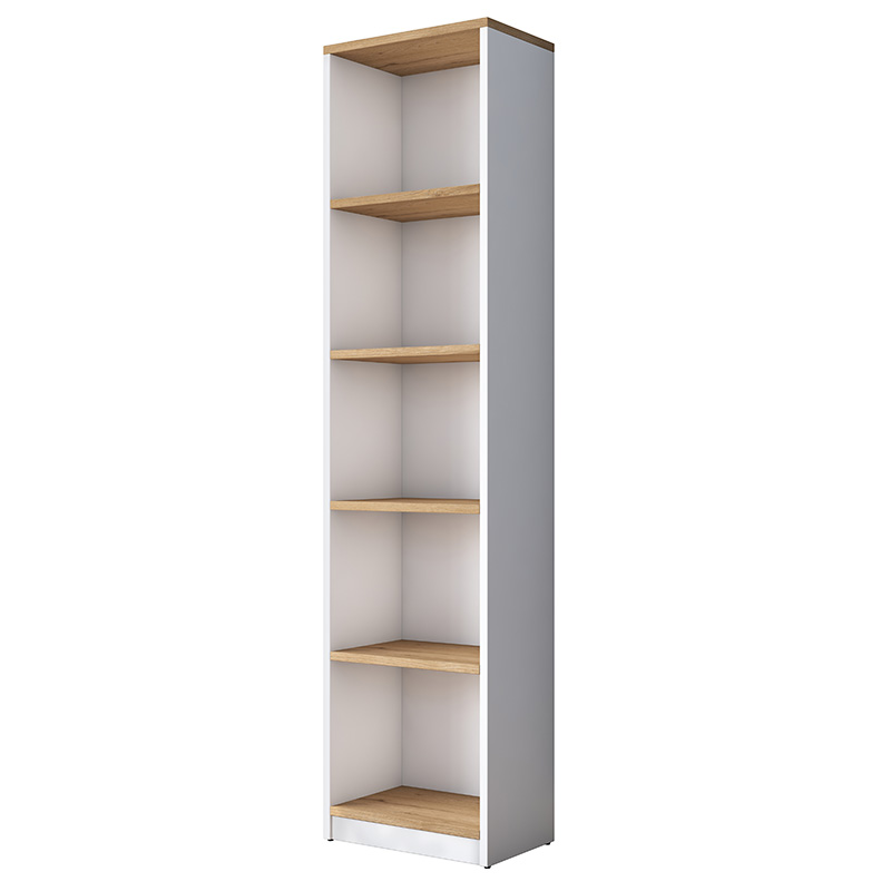 Γραφείο με βιβλιοθήκη Goldie pakoworld λευκό-φυσικό 160x50x161.8εκ 7