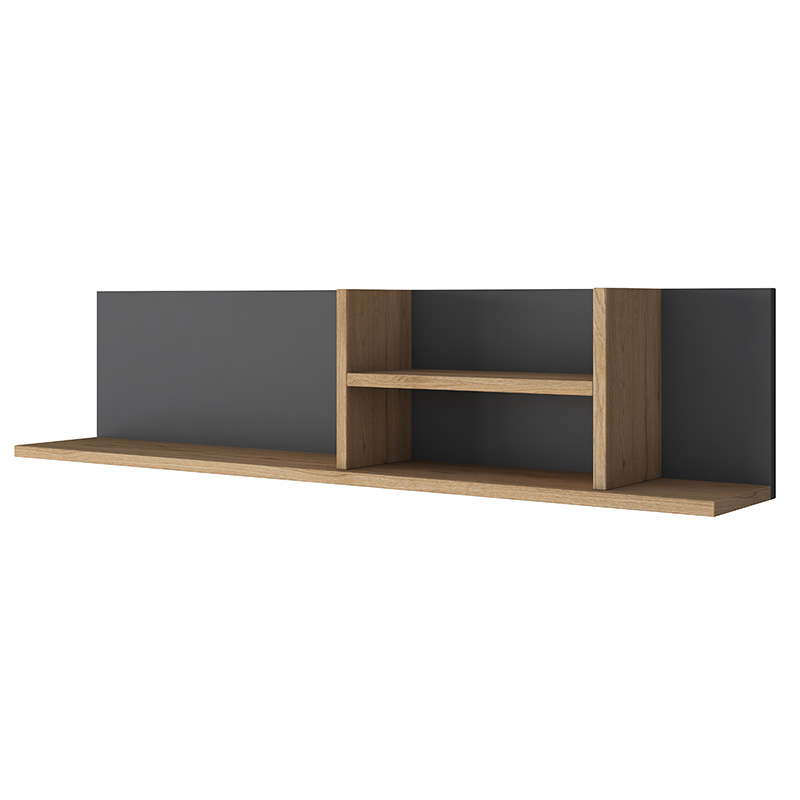 Γραφείο με βιβλιοθήκη Goldie pakoworld ανθρακί-φυσικό 160x50x161.8εκ 8