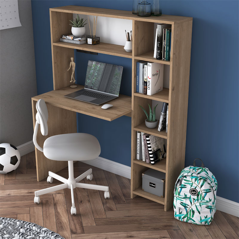 Γραφείο με βιβλιοθήκη Janson pakoworld sonoma 113x40x142εκ 2