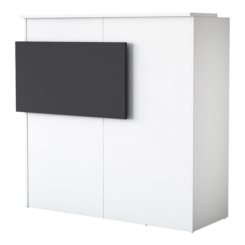 Γραφείο reception Triana pakoworld με Led σε λευκή-ανθρακί απόχρωση 110x40x110εκ 1