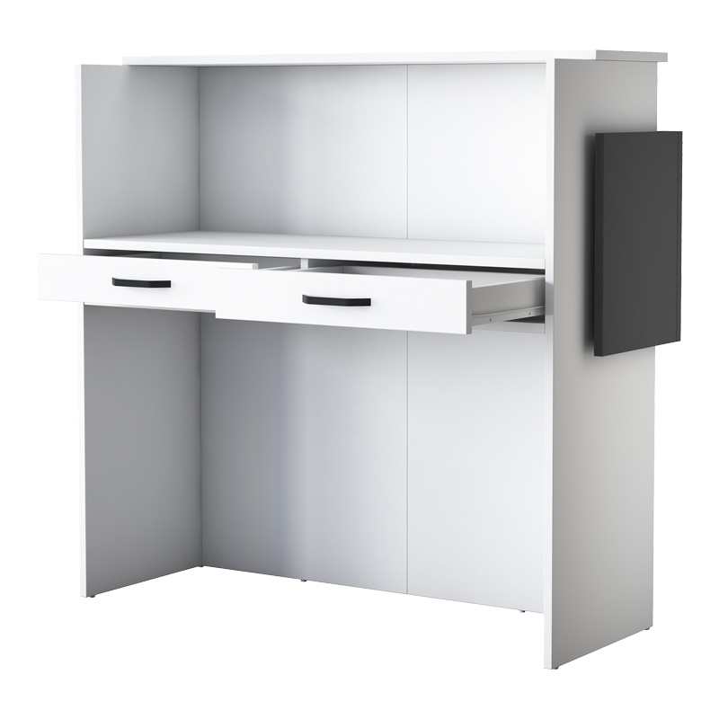 Γραφείο reception Triana pakoworld με Led σε λευκή-ανθρακί απόχρωση 110x40x110εκ 4