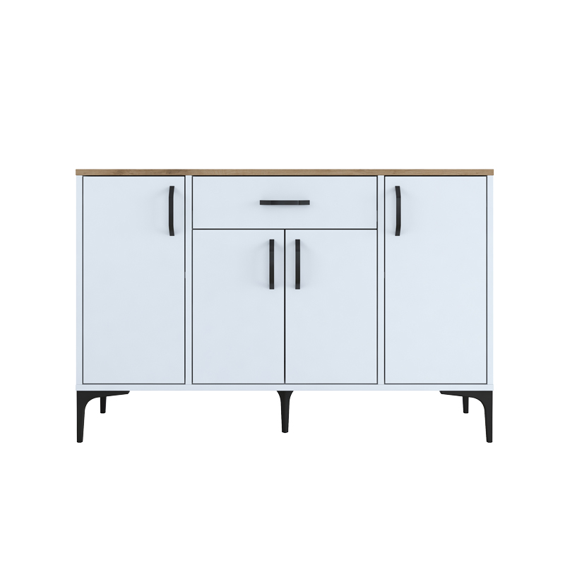 Μπουφές Ubron pakoworld λευκό-καρυδί μελαμίνης 120x40x78.6εκ 3