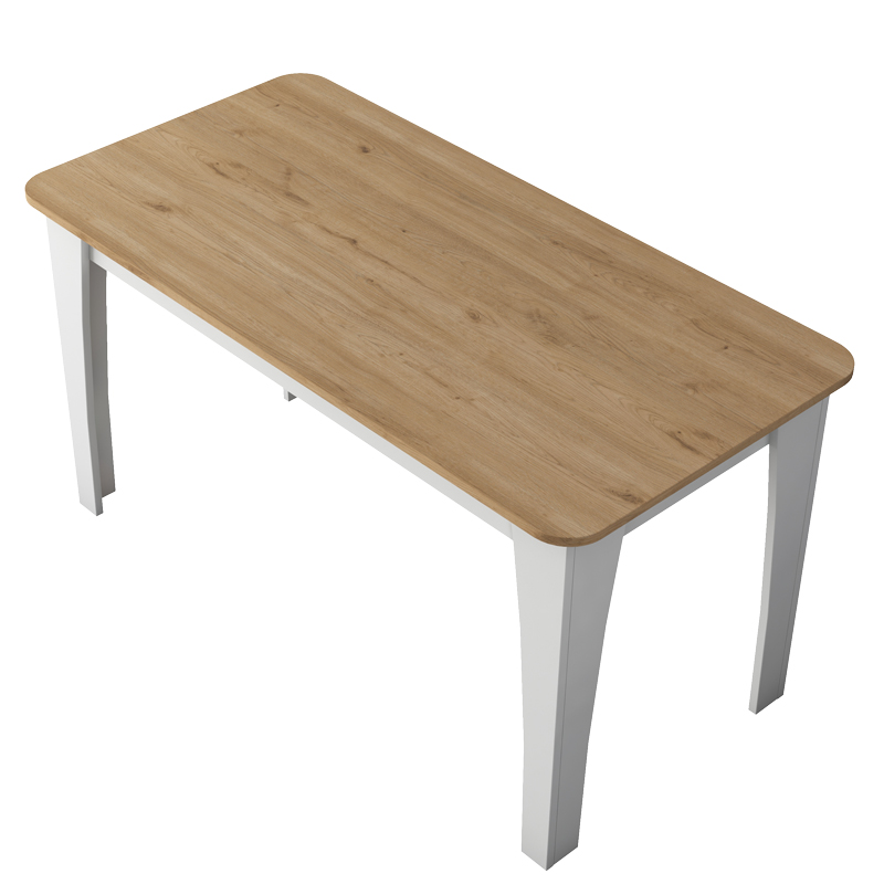 Τραπέζι Kaily pakoworld μελαμίνης σε φυσική-λευκή απόχρωση 140x70x73.8εκ 4