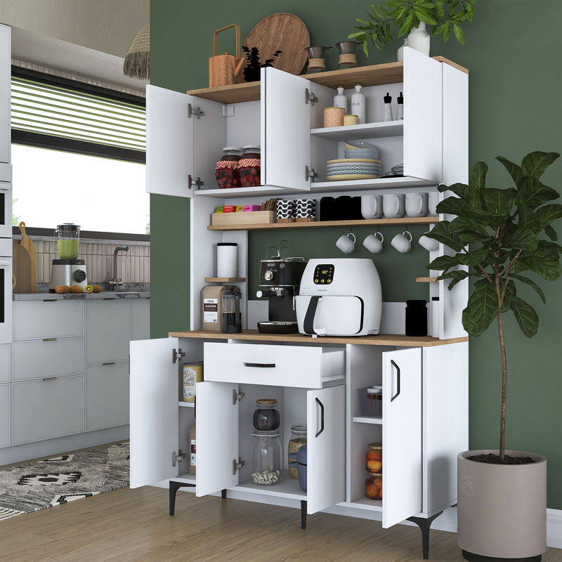Ντουλάπια κουζίνας Cordie pakoworld λευκό μελαμίνης 120x40x184.2εκ 3