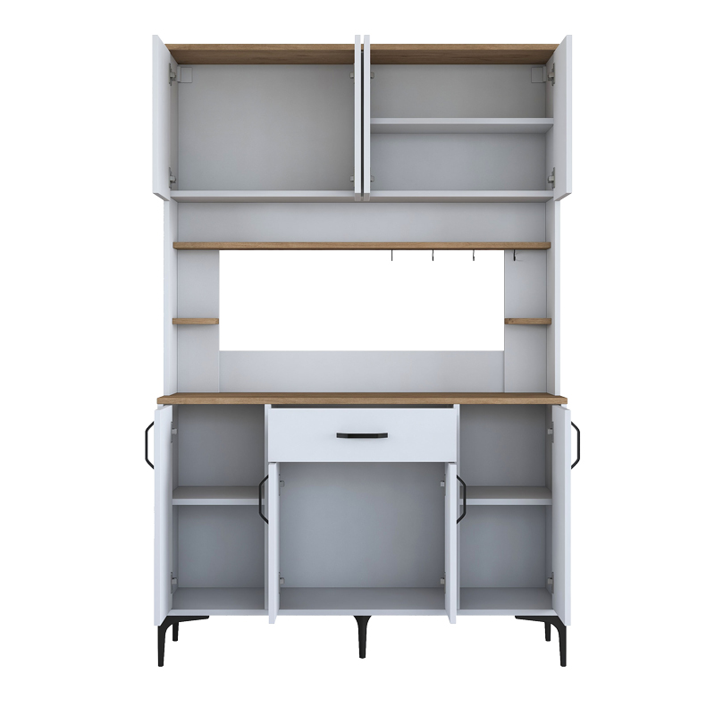 Ντουλάπια κουζίνας Cordie pakoworld λευκό μελαμίνης 120x40x184.2εκ 4