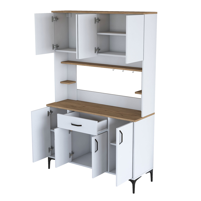 Ντουλάπια κουζίνας Cordie pakoworld λευκό μελαμίνης 120x40x184.2εκ 5