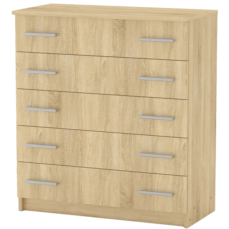 Συρταριέρα Penelope pakoworld 5 συρταριών sonoma 80.5x38x89εκ 1