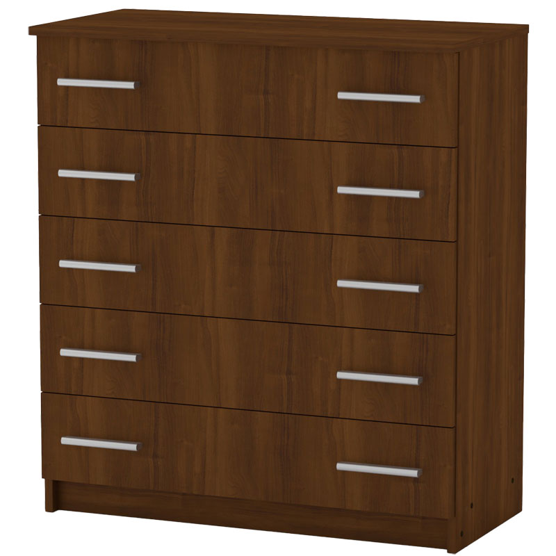 Συρταριέρα Penelope pakoworld 5 συρταριών καρυδί 80.5x38x89εκ 1