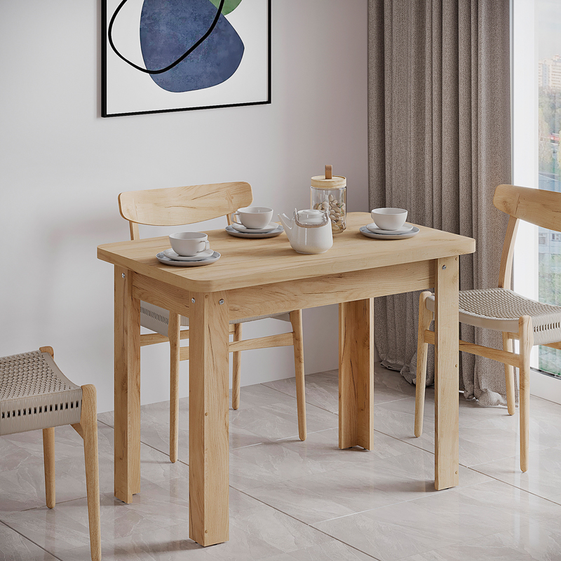 Τραπέζι Celeste pakoworld μελαμίνης σε oak απόχρωση 100x60x73.5εκ 2
