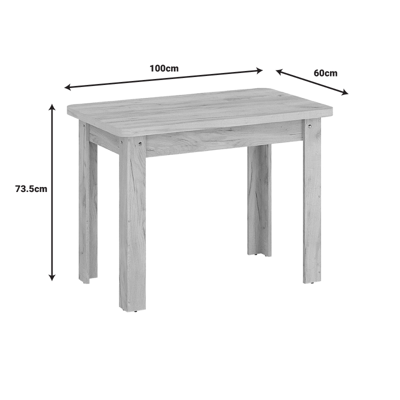 Τραπέζι Celeste pakoworld μελαμίνης σε oak απόχρωση 100x60x73.5εκ 5
