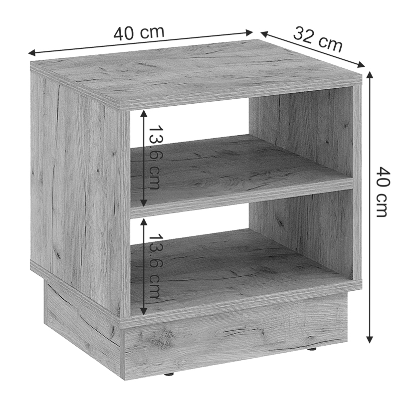 Κομοδίνο Mason pakoworld μελαμίνης σε oak απόχρωση 40x32x40εκ 4