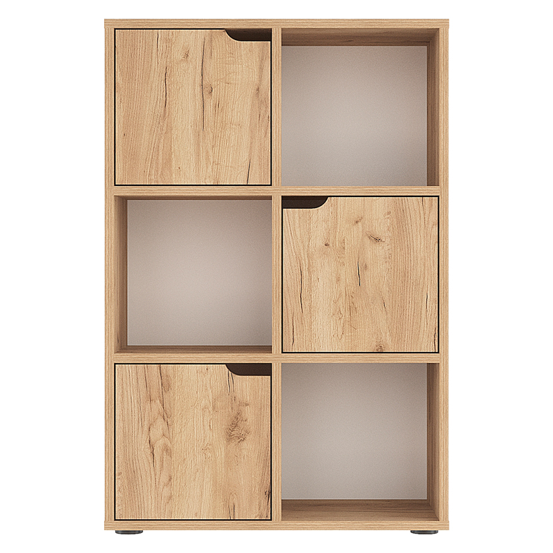 Βιβλιοθήκη Bookel pakoworld μελαμίνης σε oak απόχρωση 59.5x27.5x89εκ 3