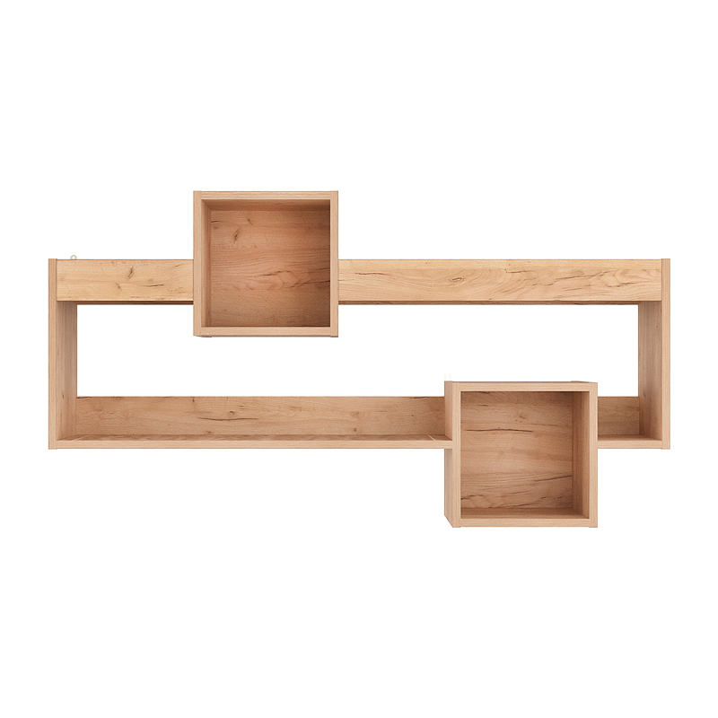Ραφιέρα τοίχου Shellie pakoworld μελαμίνης σε oak απόχρωση 120x28x65εκ 3