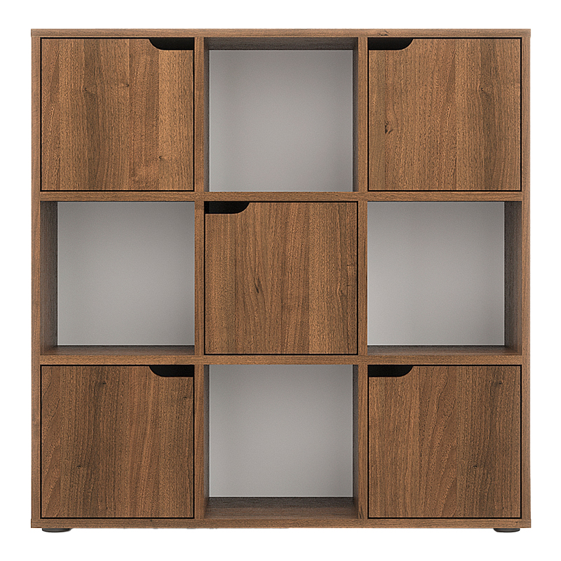Βιβλιοθήκη Bookel pakoworld σε καρυδί απόχρωση 88.5x27.5x89.3εκ 3