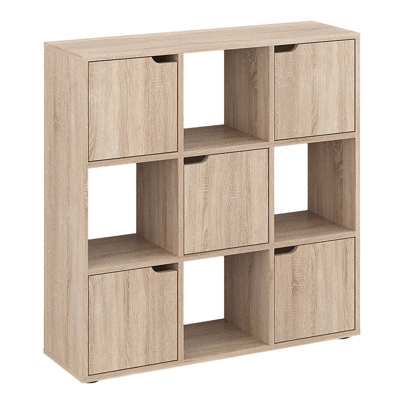 Βιβλιοθήκη Bookel pakoworld σε sonoma απόχρωση 88.5x27.5x89.3εκ 2