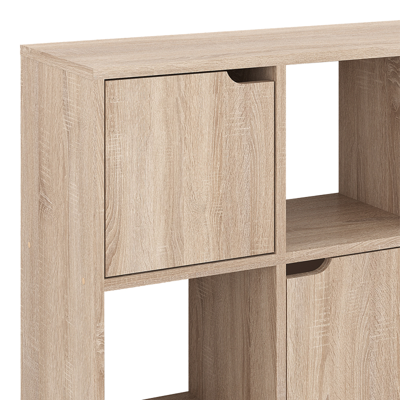 Βιβλιοθήκη Bookel pakoworld σε sonoma απόχρωση 88.5x27.5x89.3εκ 4