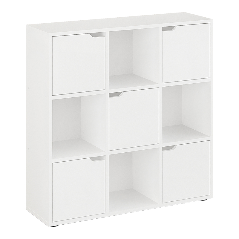 Βιβλιοθήκη Bookel pakoworld σε λευκή απόχρωση 88.5x27.5x89.3εκ 2