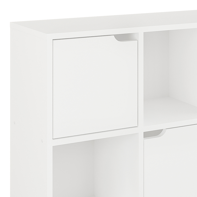 Βιβλιοθήκη Bookel pakoworld σε λευκή απόχρωση 88.5x27.5x89.3εκ 4