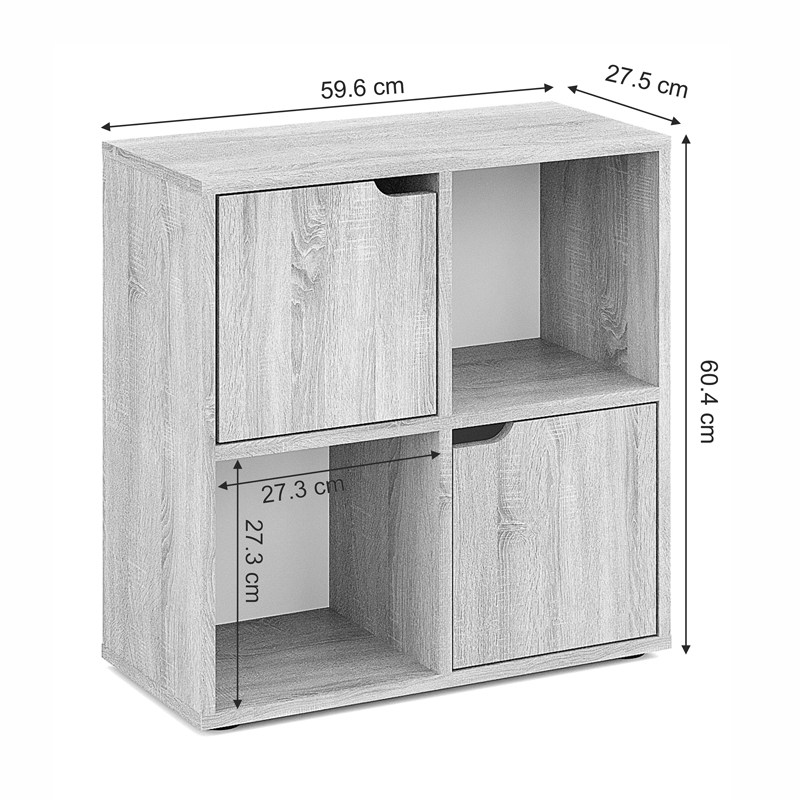 Βιβλιοθήκη Bookel pakoworld σε λευκή απόχρωση 59.6x27.5x60.4εκ 5