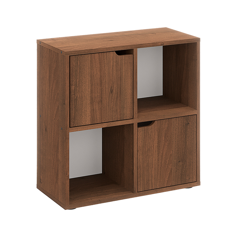 Βιβλιοθήκη Bookel pakoworld σε καρυδί απόχρωση 59.6x27.5x60.4εκ 1