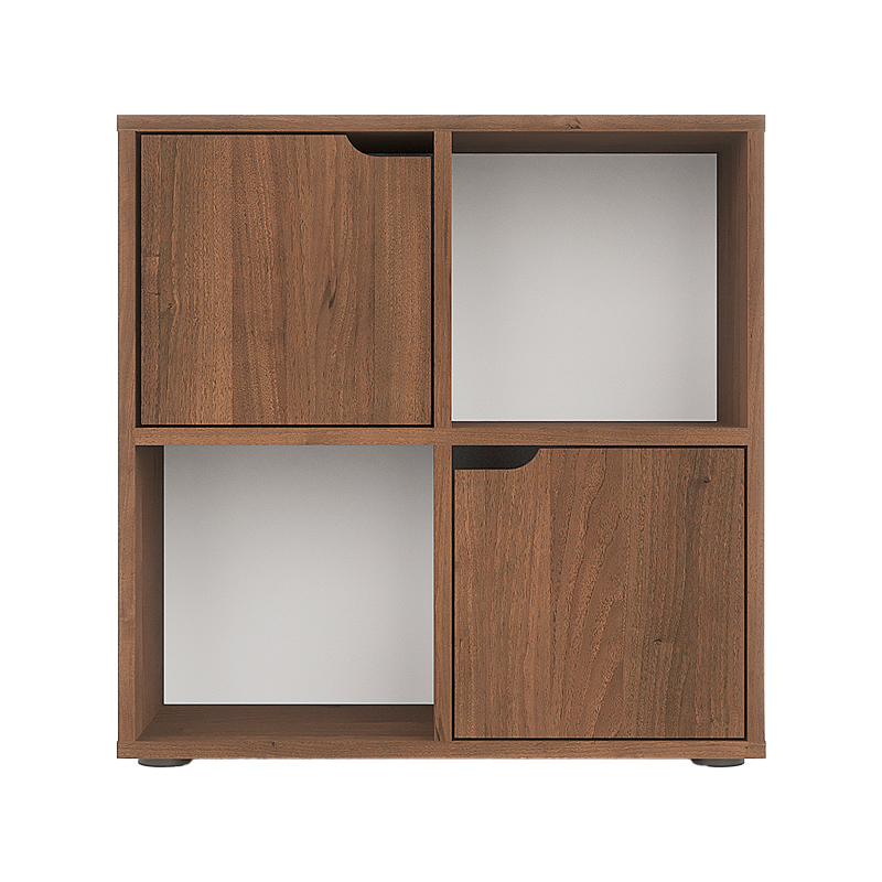 Βιβλιοθήκη Bookel pakoworld σε καρυδί απόχρωση 59.6x27.5x60.4εκ 3