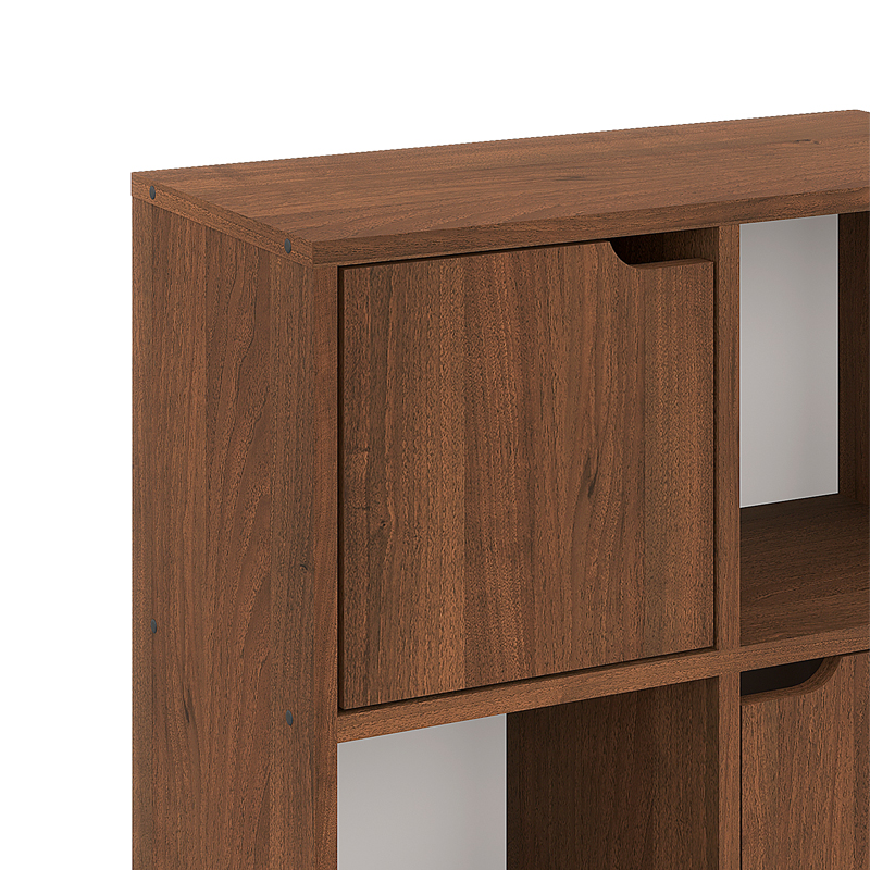 Βιβλιοθήκη Bookel pakoworld σε καρυδί απόχρωση 59.6x27.5x60.4εκ 4