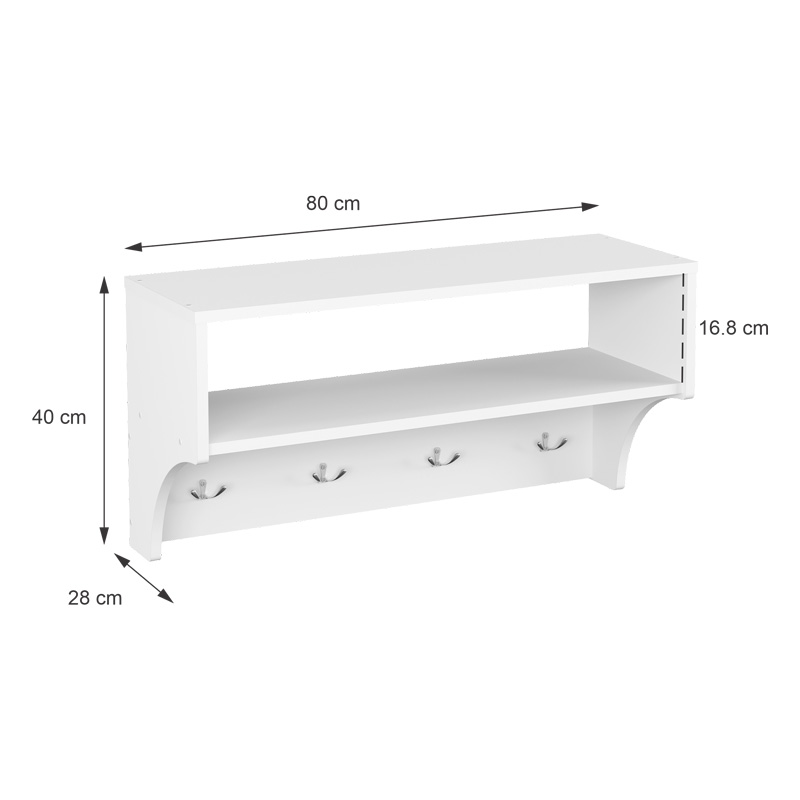 Κρεμάστρα Crosta pakoworld σε λευκή απόχρωση 80x28x40εκ 4