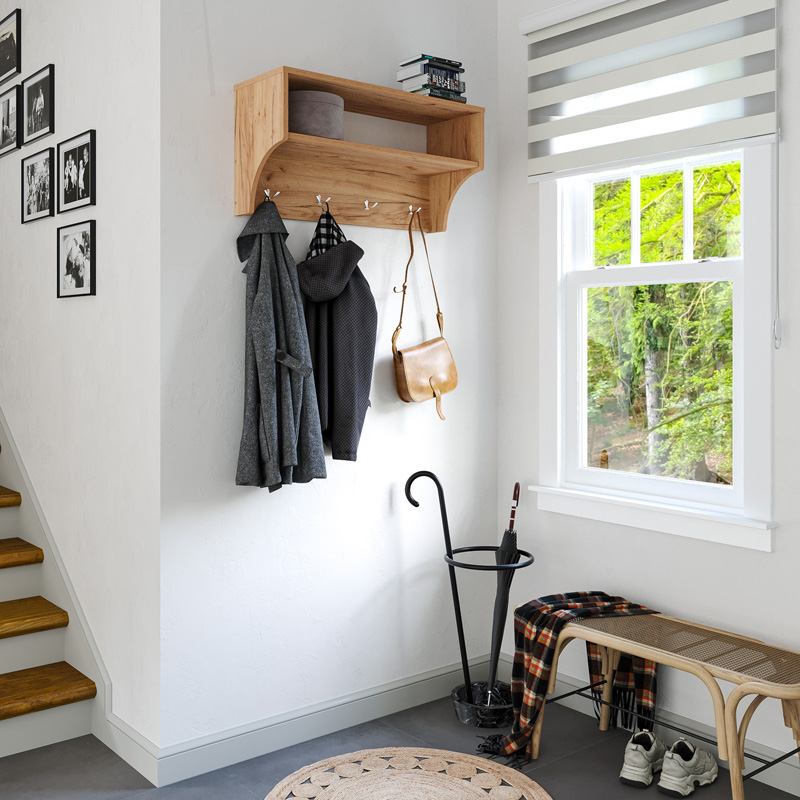 Κρεμάστρα Crosta pakoworld σε oak απόχρωση 80x28x40εκ 2