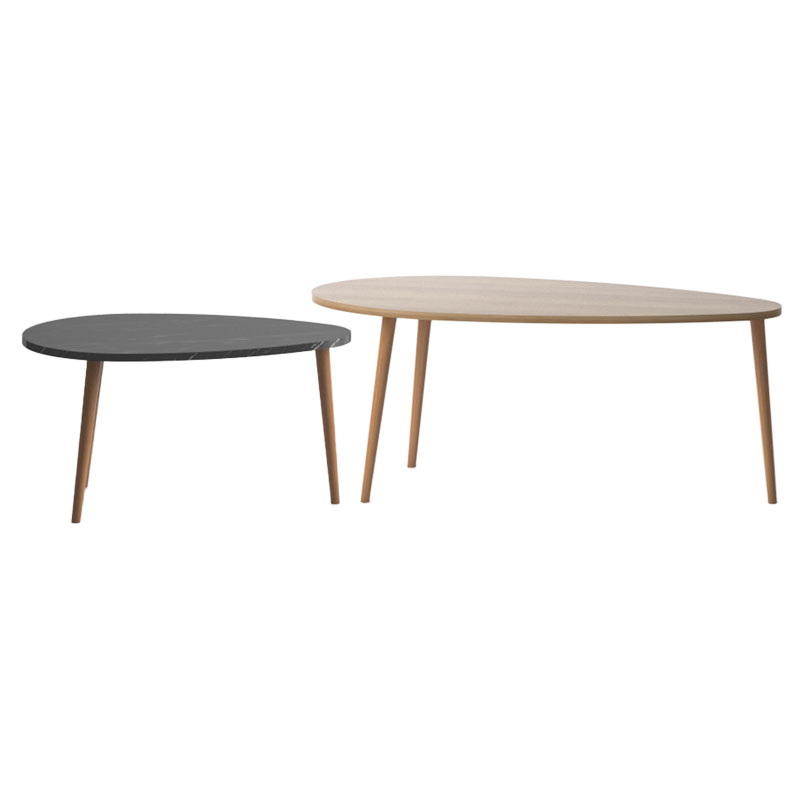 Τραπέζι σαλονιού Monty pakoworld oak-μαύρο μαρμάρου 116x46x46εκ 3