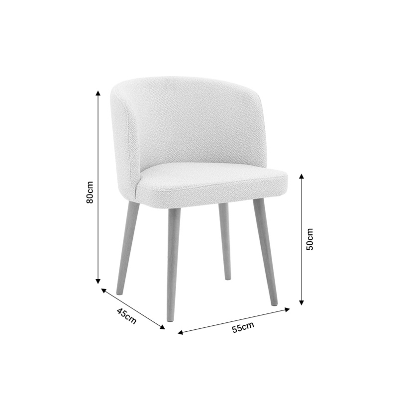 Καρέκλα Sirbet pakoworld ανθρακί μπουκλέ ύφασμα-μαύρο μέταλλο 55x45x80εκ 8