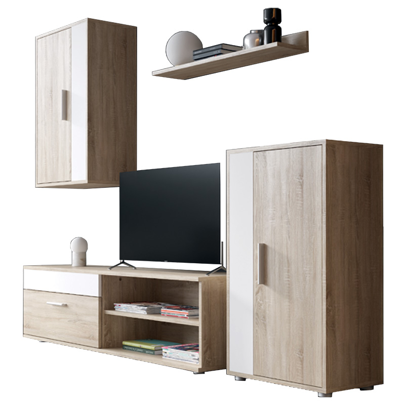 Σύνθετο σαλονιού Zafira pakoworld sonoma-λευκό 190x35x190εκ 1