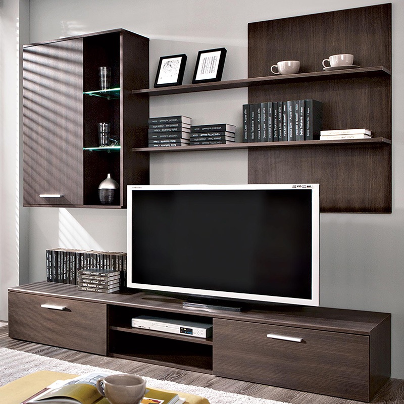 Σύνθετο σαλονιού Salome pakoworld LED wenge 200x41x190εκ 2