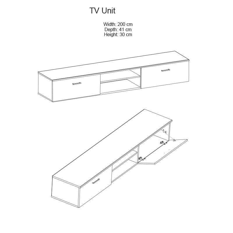 Σύνθετο σαλονιού Salome pakoworld LED wenge 200x41x190εκ 5
