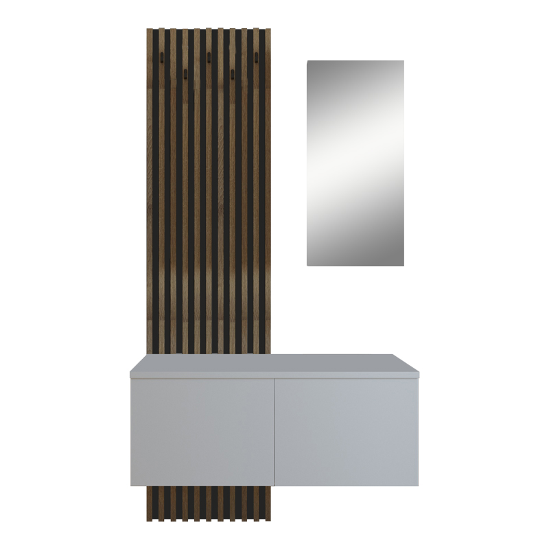 Έπιπλο εισόδου Arika pakoworld λευκό-sonoma 100x37x199.5εκ 1