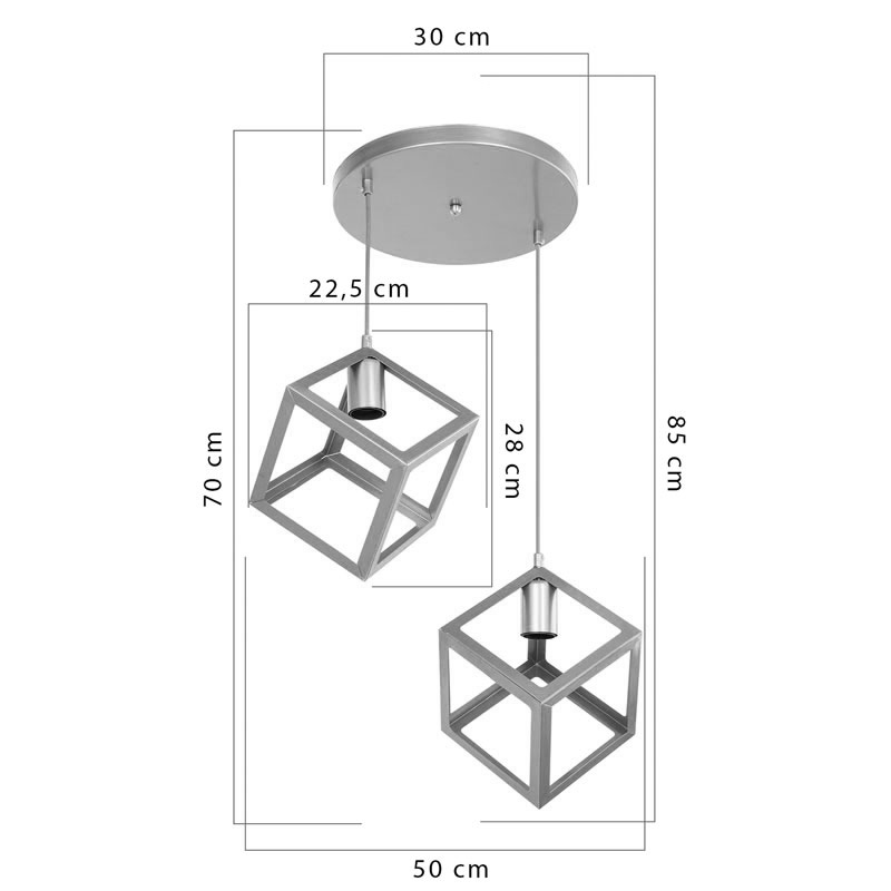 Φωτιστικό οροφής δίφωτο Deepora pakoworld Ε27 λευκό 30x65x80εκ 3