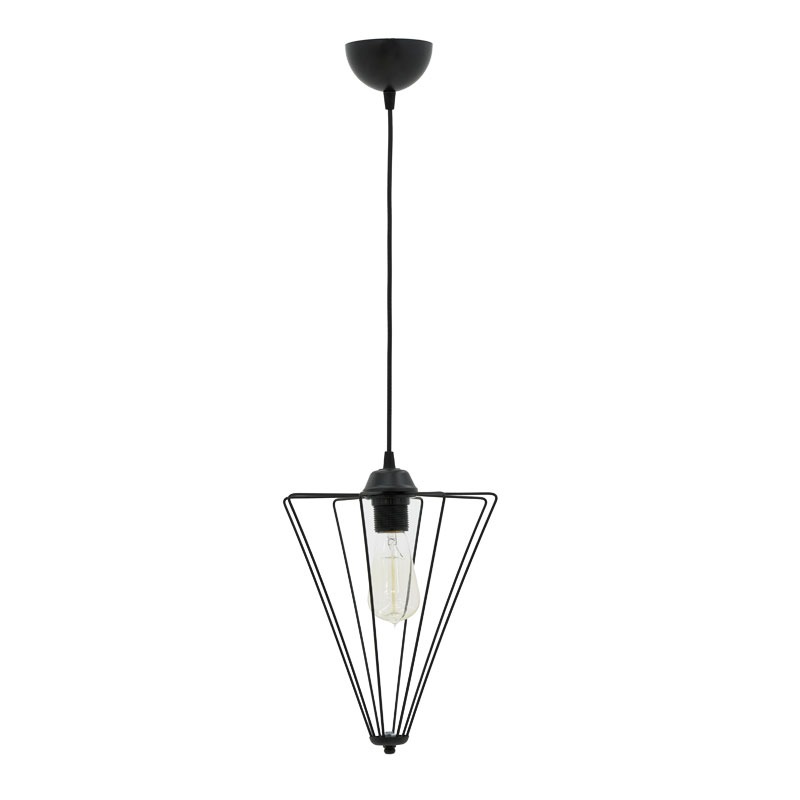 Φωτιστικό οροφής μονόφωτο Saway pakoworld E27 μαύρο 30x30x80εκ 1