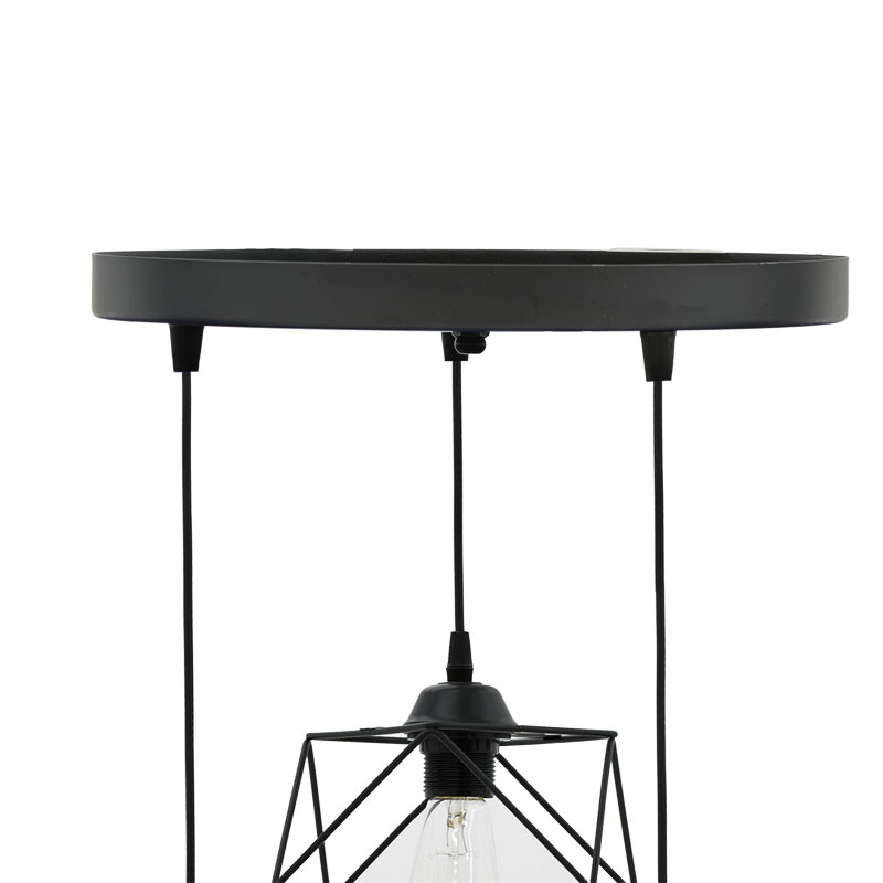 Φωτιστικό οροφής τρίφωτο Karin pakoworld E27 μαύρο 30x30x90εκ 3