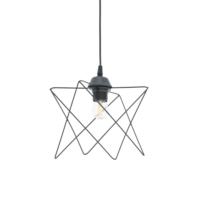 Φωτιστικό οροφής Langit pakoworld Ε27 μέταλλο μάυρο 18x18x65εκ 1