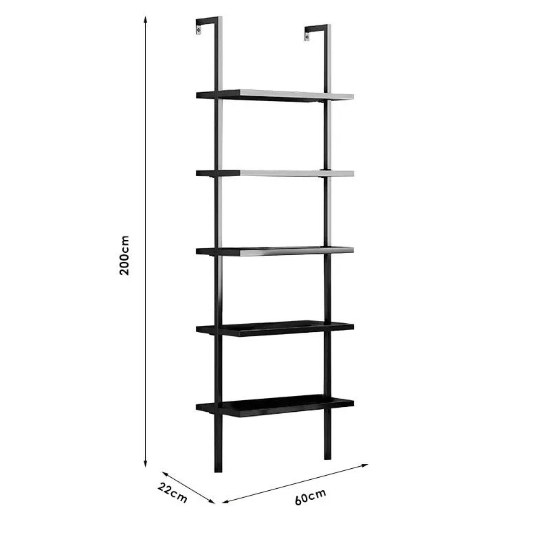 Ραφιέρα τοίχου Harris pakoworld σε μαύρη απόχρωση 60x22x200εκ 3