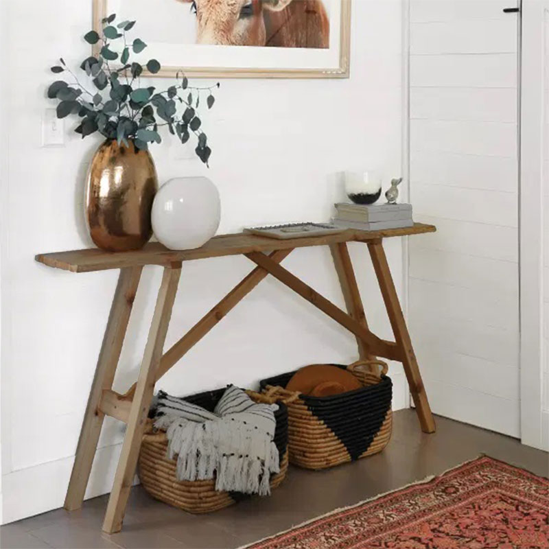 Κονσόλα Roosevelt pakoworld καρυδί ξύλο πεύκου 35mm καρυδί 119x29x80εκ 1